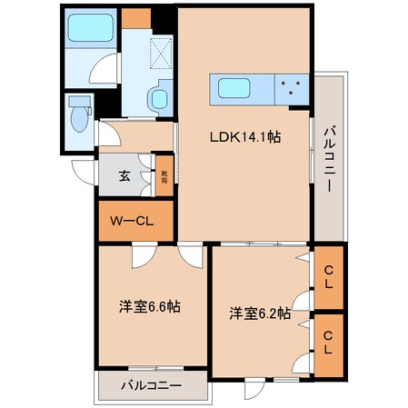 筒井駅 徒歩7分 1階の物件間取画像